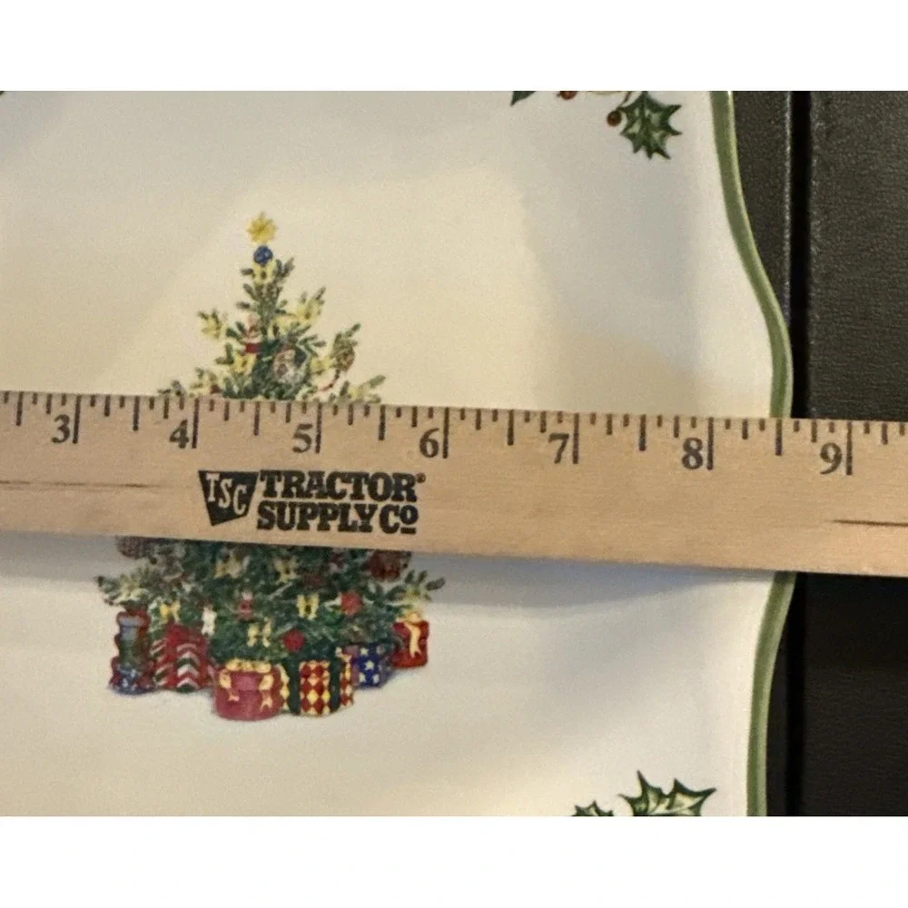 Christopher Radko Holiday Celebrations Christmas Tree Square Plate‎ 8.5 Inch NEW